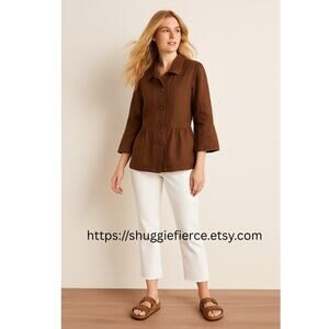 ORIG. MSRP $99 ✨ J.Jill Chocolate Brown Linen Blazer – XS Tall ✨SAME DAY SHIP